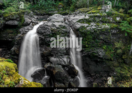 La rivière Nooksack Falls près de Mount Baker, Washington. Banque D'Images