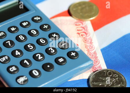 Ménage, calculatrice, europe, éclat, calculatrice de poche, de l'Islande, de l'argent, Banque D'Images
