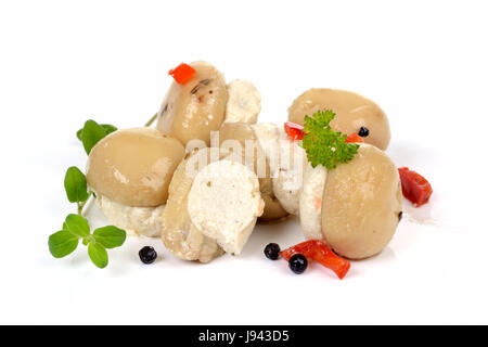 Les Champignons farcis au fromage à la crème Banque D'Images