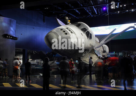 La navette spatiale Atlantis sur l'affichage à l'espace de la NASA Centre Merritt Island Florida USA Banque D'Images