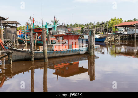 Le village de pêcheurs appelé Bagan Sekinchan en ville. La Malaisie. Banque D'Images