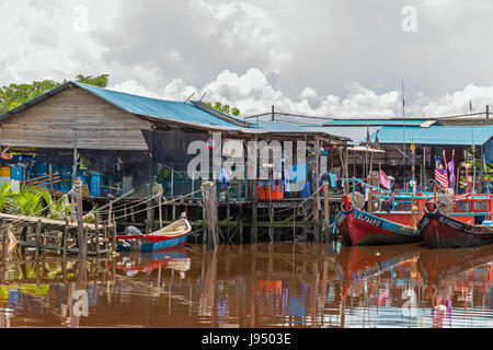 Le village de pêcheurs appelé Bagan Sekinchan en ville. La Malaisie. Banque D'Images