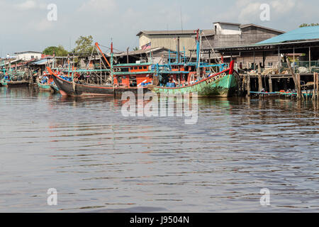 Le village de pêcheurs appelé Bagan Sekinchan en ville. La Malaisie. Banque D'Images