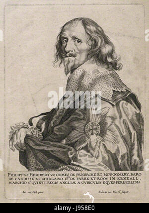 Philip Herbert, 4e comte de Pembroke par Robert van Voerst, d'après Sir Anthony Van Dyck Banque D'Images