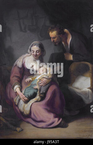 La Sainte Famille de Rembrandt Harmenszoon van Rijn Banque D'Images