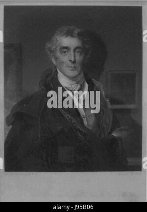'Arthur Wellesley, 1er duc de Wellington' par Edward McIness, 1844, manière noire Banque D'Images