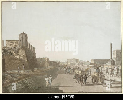 Le Old Fort Playhouse et Holwell's Monument sont des sites historiques à Calcutta, en Inde. Le monument commémore les victimes du trou noir de Calcutta, un événement survenu en 1756 sous la domination coloniale britannique. Banque D'Images