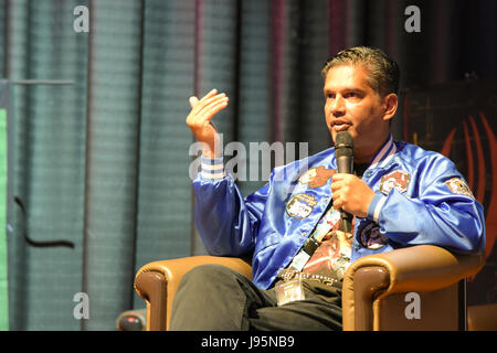 Bonn, Allemagne. Jun, 2017 4. Bern Collaco (James Bond 007 : Spectre, Skyfall, Pirates des Caraïbes, Star Wars VII, Rogue un) à la FedCon 26, la plus grande Convention de Star Trek, invite des célébrités et fans de se rencontrer dans des séances de signature et de panneaux. La FedCon 26 juin 2017 a eu lieu de 2 à 5. Photo : Markus Wissmann/Alamy Live News Crédit : Markus Wissmann/Alamy Live News Banque D'Images