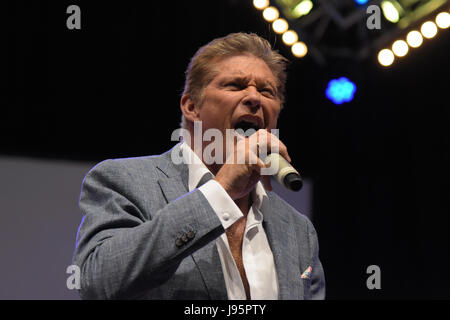 Bonn, Allemagne. 4 juin, 2017. David Hasselhoff (Baywatch, Knight Rider) à la FedCon 26, la plus grande Convention de Star Trek, invite des célébrités et fans de se rencontrer dans des séances de signature et de panneaux. La FedCon 26 juin 2017 a eu lieu de 2 à 5. Photo : Markus Wissmann/Alamy Live News Banque D'Images