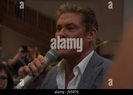 Bonn, Allemagne. 4 juin, 2017. David Hasselhoff (Baywatch, Knight Rider) à la FedCon 26, la plus grande Convention de Star Trek, invite des célébrités et fans de se rencontrer dans des séances de signature et de panneaux. La FedCon 26 juin 2017 a eu lieu de 2 à 5. Photo : Markus Wissmann/Alamy Live News Banque D'Images