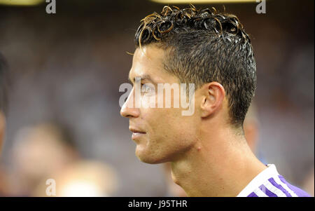 Cardiff, Royaume-Uni. 04 Juin, 2017. Casemiro du Real Madrid célèbre gagner la Ligue des Champions après la finale de la Ligue des Champions entre la Juventus et le Real Madrid au Stade National du Pays de Galles à Cardiff : Crédit : Phil Rees/Alamy Live News Banque D'Images