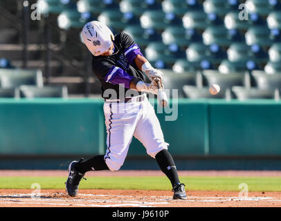 25 mai 2017 -- Stephen F. Austin joueur Nick Ramos (1) à la batte au cours du jeu régulier dans le tournoi de baseball NCAA Conférence Southland entre New Orleans et Stephen F Austin de Constellation Field à Sugar Land, TX. Image Crédit : Maria Lysaker/Cal Sport Media Banque D'Images