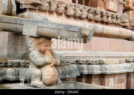 L'Inde, Temple Brihadeeswarar est un temple hindou dédié à Shiva situé à Mumbai dans l'état indien du Tamil Nadu (UNESCO) Banque D'Images