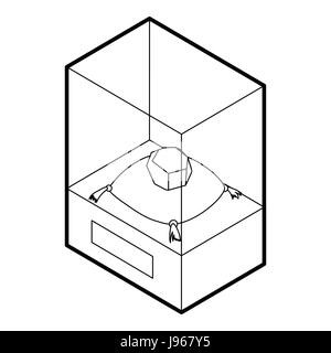 Diamant sur un piédestal, l'icône de style contour Illustration de Vecteur