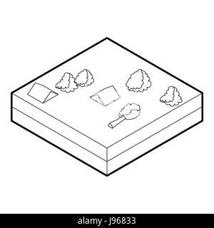 L'icône d'inondation dans le style contour Illustration de Vecteur