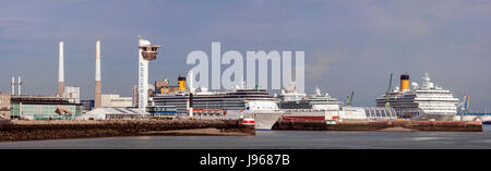 Les navires de croisière, Le Havre, Normandie, France Banque D'Images