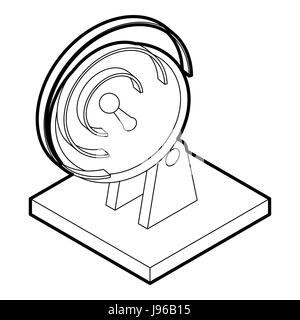 Antenne Satellite, icône de style contour Illustration de Vecteur