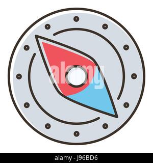L'icône boussole, style plat Illustration de Vecteur