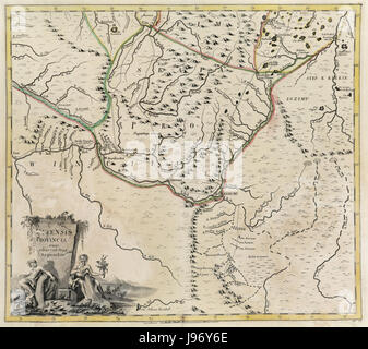 Cette carte historique de 1745, représentant l'Empire russe, est une ressource précieuse pour comprendre l'étendue géographique et les frontières politiques de la Russie au XVIIIe siècle. La carte est écrite en latin et présente les territoires de empireâ€™ à travers l'Europe et l'Asie. Banque D'Images