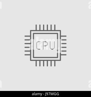 CPU. Icône vecteur plate. Illustration de Vecteur