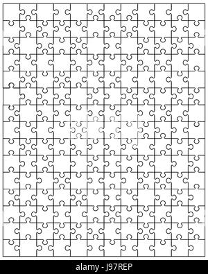 Vector illustration of white puzzle, parties séparées Banque D'Images