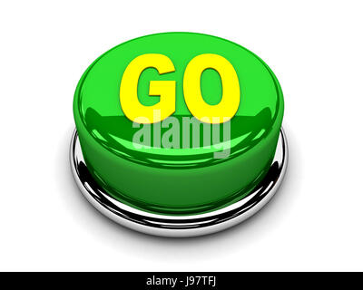 Bouton 3d green go power push start Banque D'Images
