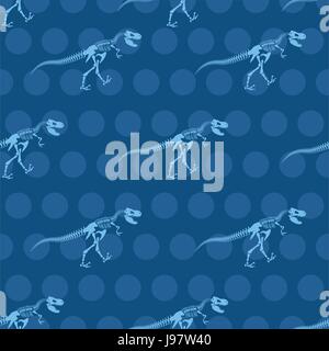Motif squelette Tyrannosaurus Seamless. Des os de dinosaure ornement pour tissus. Vector background de l'ancien Raptor fossile prédateur. vieux Monster Illustration de Vecteur