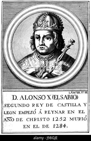 Retrato de Castilla 043 Rey Alfonso X el Sabio Banque D'Images