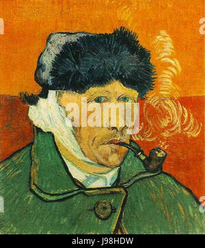Self Portrait à l'oreille bandée et Pipe20 Banque D'Images