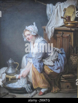 La blanchisseuse par Jean Baptiste GREUZE, 1761, Getty Center Banque D'Images