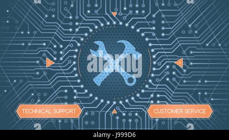 Support technique et service à la clientèle - Concept Infographical Illustration de Vecteur