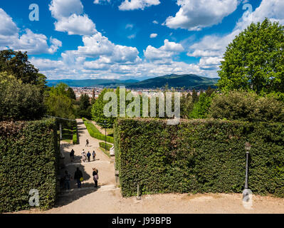 Florence, Italie - 19 avril 2017 - Jardins de Boboli à Florence, Italie. Banque D'Images