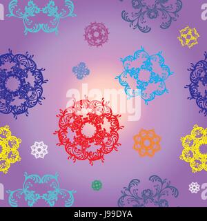 Modèle vectoriel continu aux couleurs rouge, bleu, violet, vert et jaune sur fond violet Illustration de Vecteur