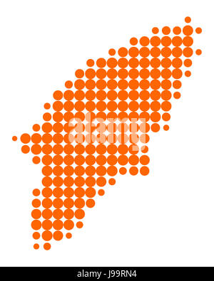 La Grèce, l'illustration, cercle, carte, repéré, dot, Raster, orange, design, Banque D'Images