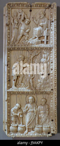 Panneau de secours avec des scènes de la vie du Christ, Rome ou Milan, 1ère moitié du 5ème siècle, de l'ivoire Musée Bode DSC03537 Banque D'Images