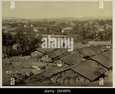 Vue depuis la colline de Malabar, à Bombay dans les années 1880 Banque D'Images