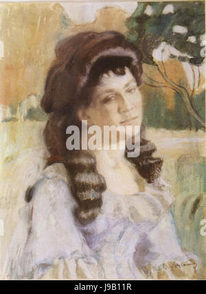 Portrait de femme par la société Elpidiforovitch Borisov Musatov, 1901 aquarelle Banque D'Images