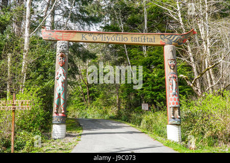 Entrée du cimetière de la tribu Quileute - Quillayute - Fourches - WASHINGTON Banque D'Images