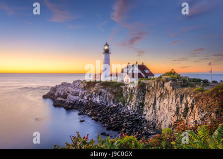 Portland, Maine, USA à Portland Head Light. Banque D'Images