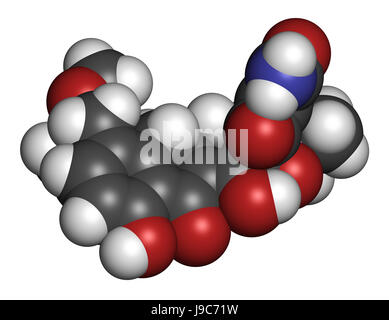 Sarecycline molécule antibiotique tétracycline (classe). Le rendu 3D. Les atomes sont représentés comme des sphères classiques avec code couleur. Banque D'Images