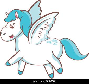 De belles ailes Cheval poney poulain toy vector illustration Illustration de Vecteur