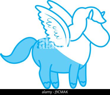 De belles ailes Cheval poney poulain toy vector illustration Illustration de Vecteur