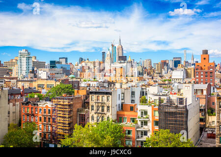 Vue sur la ville de New York Lower East Side à Manhattan. Banque D'Images