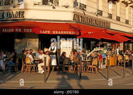 Cafe à la Cathédrale Notre Dame, Paris, France, Europe Banque D'Images