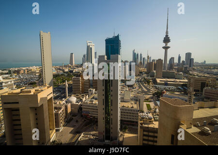 Vue sur la ville de Koweït, Koweït, Moyen-Orient Banque D'Images