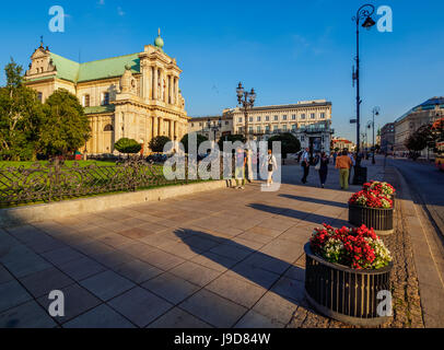 Église des Carmes, rue Krakowskie Przedmiescie, Varsovie, Voïvodie de Mazovie, Pologne, Europe Banque D'Images