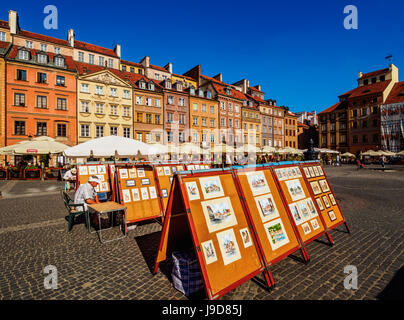 Place du marché de la vieille ville, Varsovie, Voïvodie de Mazovie, Pologne, Europe Banque D'Images