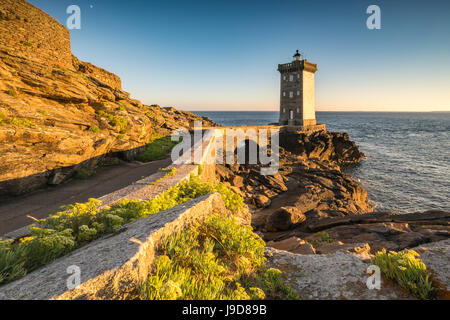 Le phare de Kermorvan, Le Conquet, Finistère, Bretagne, France, Europe Banque D'Images