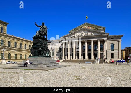 Théâtre National de Munich le Max-Joseph-Platz, Munich, Haute-Bavière, Bavaria, Germany, Europe Banque D'Images