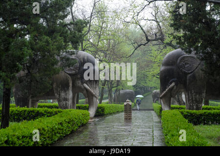 La Tombe Xiaoling, Nanjing, Jiangsu Province, China, Asia Banque D'Images